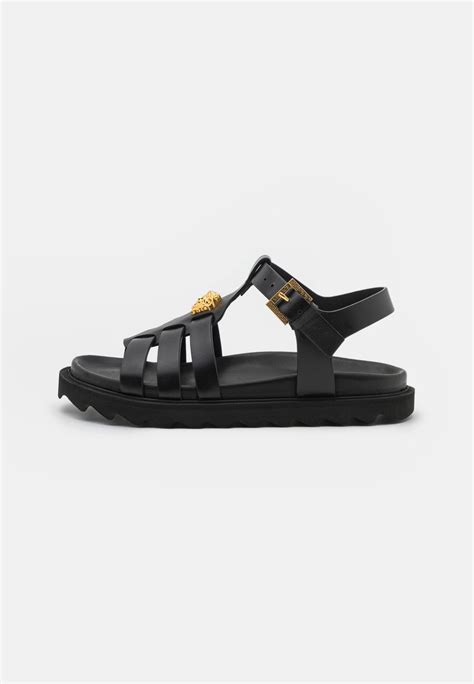 oro nero versace|VERSACE Medusa Sandals in Nero & Oro .